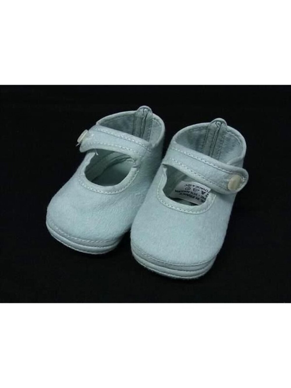 Hermes 65% Wool Angora 35% Baby Shoes First Light Blue